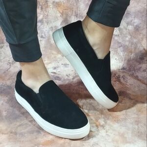 Payless Brash sneakers Evonne slip on loafer faux suede black nubuck 9